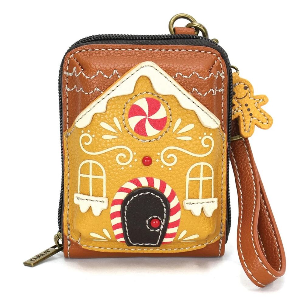 Chala Cute-C Faux Leather Credit Card Holder Wallet Wristlet - Gingerbread NWT